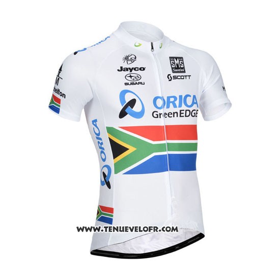 2014 Maillot Ciclismo Orica GreenEDGE Champion Afrique Du Sud Manches Courtes et Cuissard